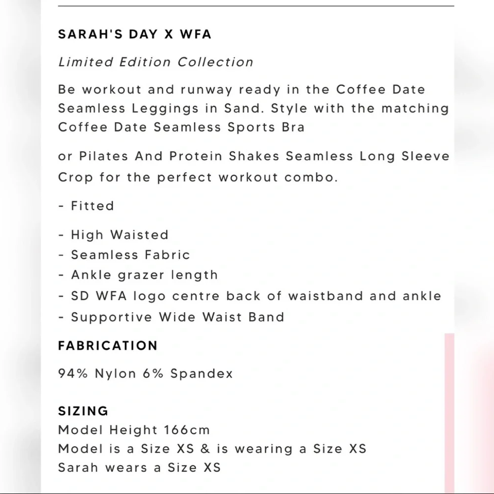 Sarah’s Day White Fox Boutique Coffee Date Seamless Leggings/Crop Top in Sand S - Picture 8 of 10